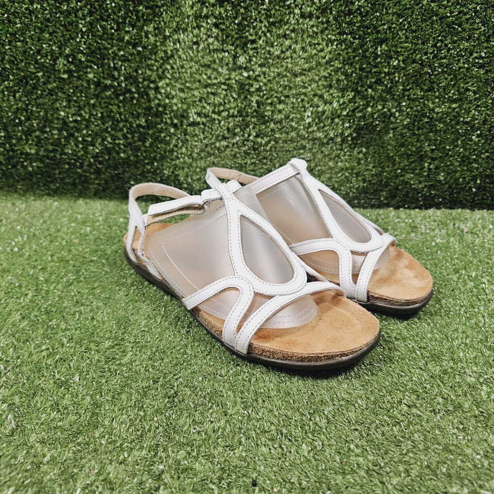 Naot Dorith White Leather Gladiator Strappy Comfort Sandals Womens 38 US 7